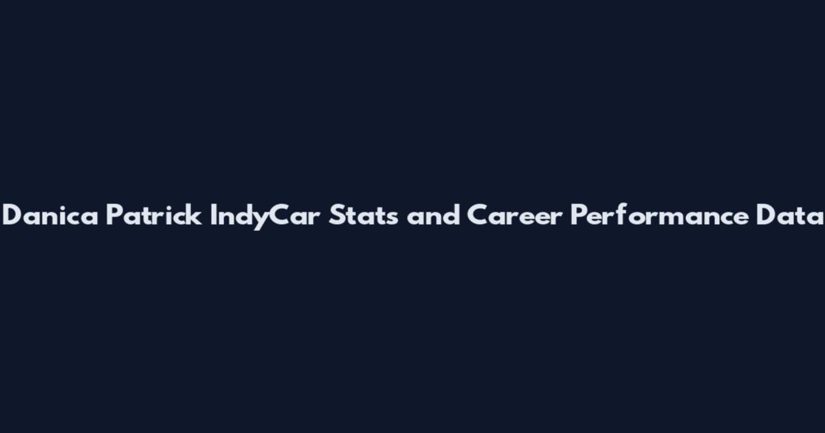 Danica Patrick IndyCar Stats and Career Performance Data