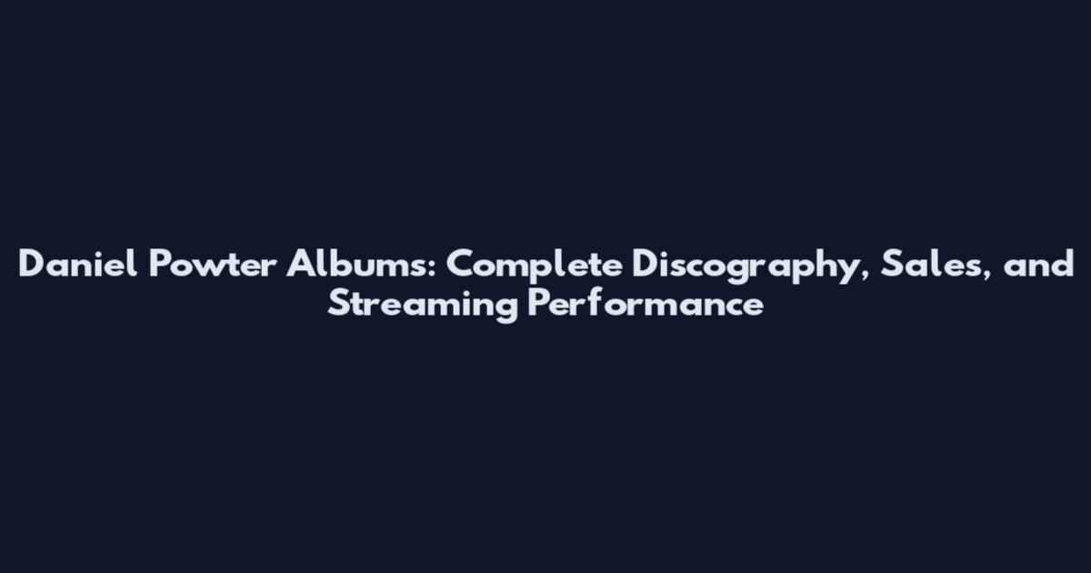 Daniel Powter Albums: Complete Discography, Sales, and Streaming Performance