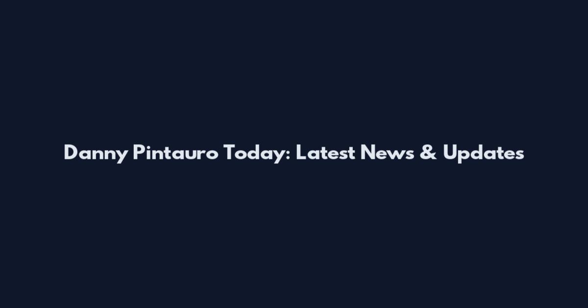 Danny Pintauro Today: Latest News & Updates