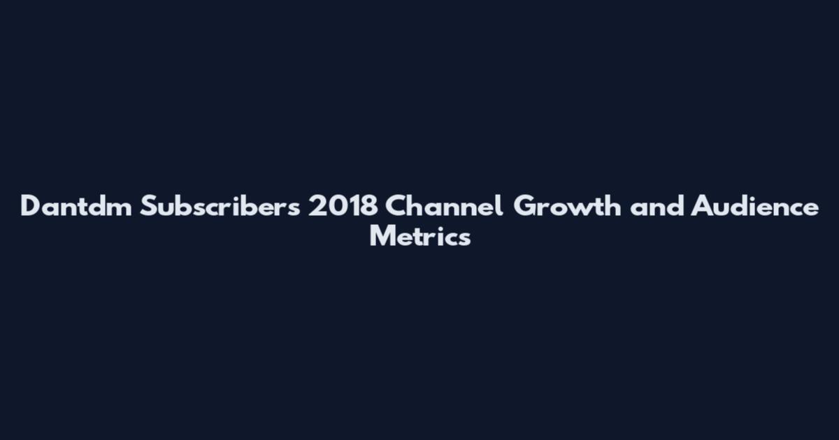 Dantdm Subscribers 2018 Channel Growth and Audience Metrics