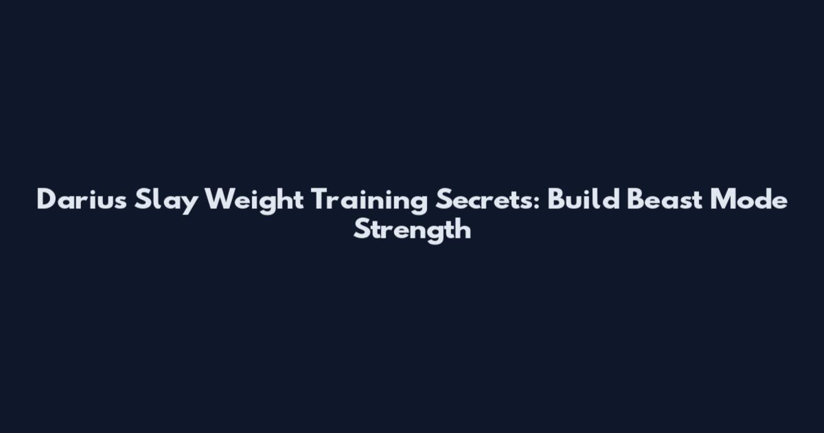 Darius Slay Weight Training Secrets: Build Beast Mode Strength