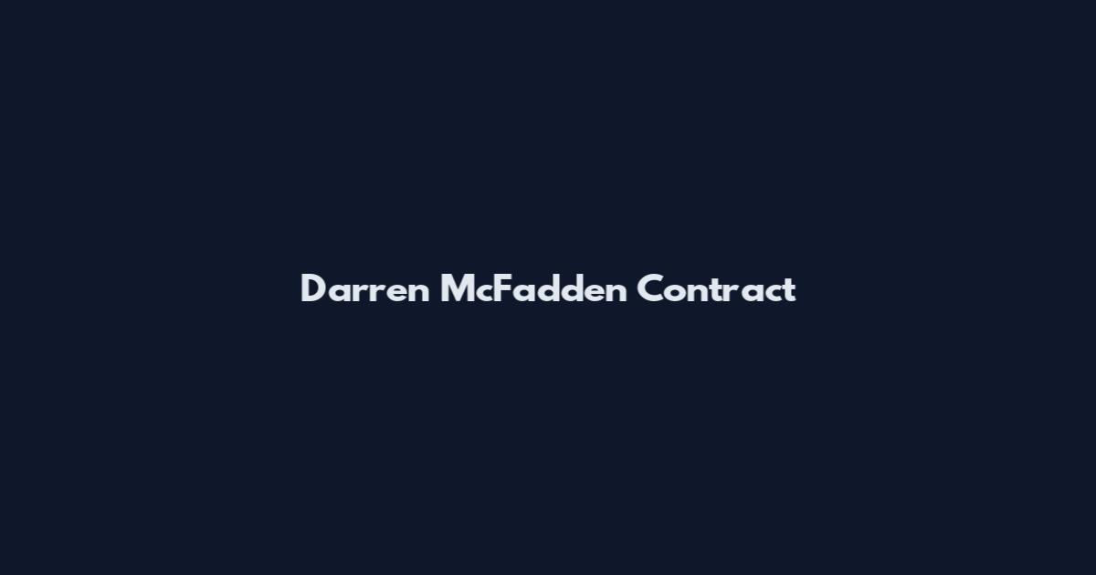 Darren McFadden Contract