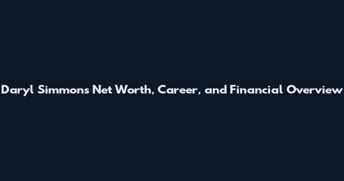 Daryl Simmons Net Worth, Career, and Financial Overview