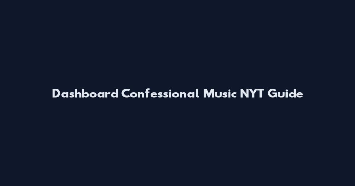 Dashboard Confessional Music NYT Guide