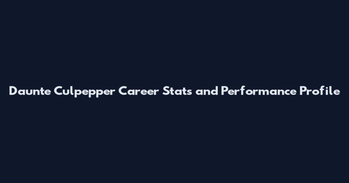 Daunte Culpepper Career Stats and Performance Profile