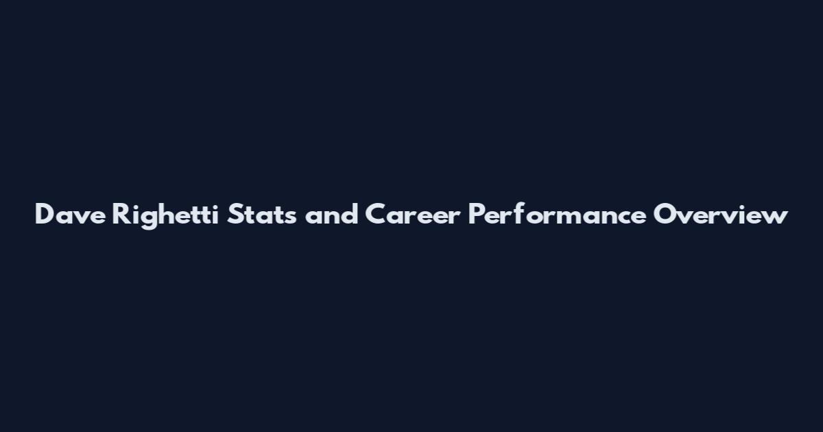 Dave Righetti Stats and Career Performance Overview