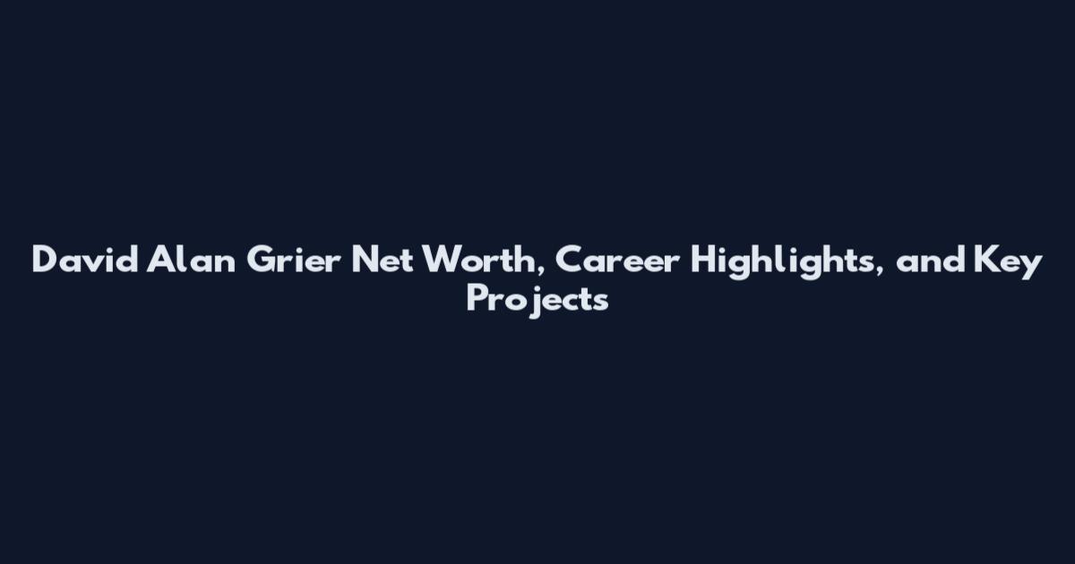 David Alan Grier Net Worth, Career Highlights, and Key Projects