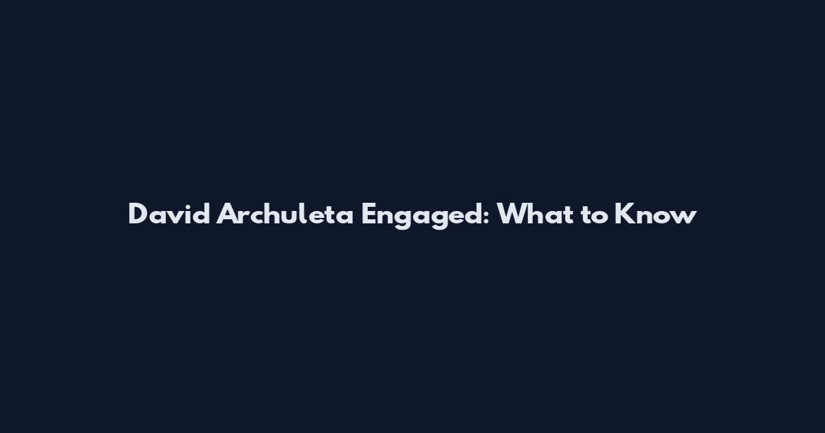 David Archuleta Engaged: What to Know