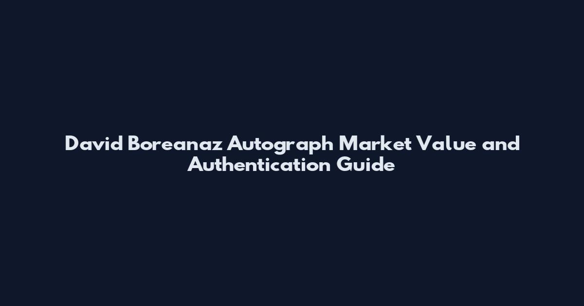 David Boreanaz Autograph Market Value and Authentication Guide