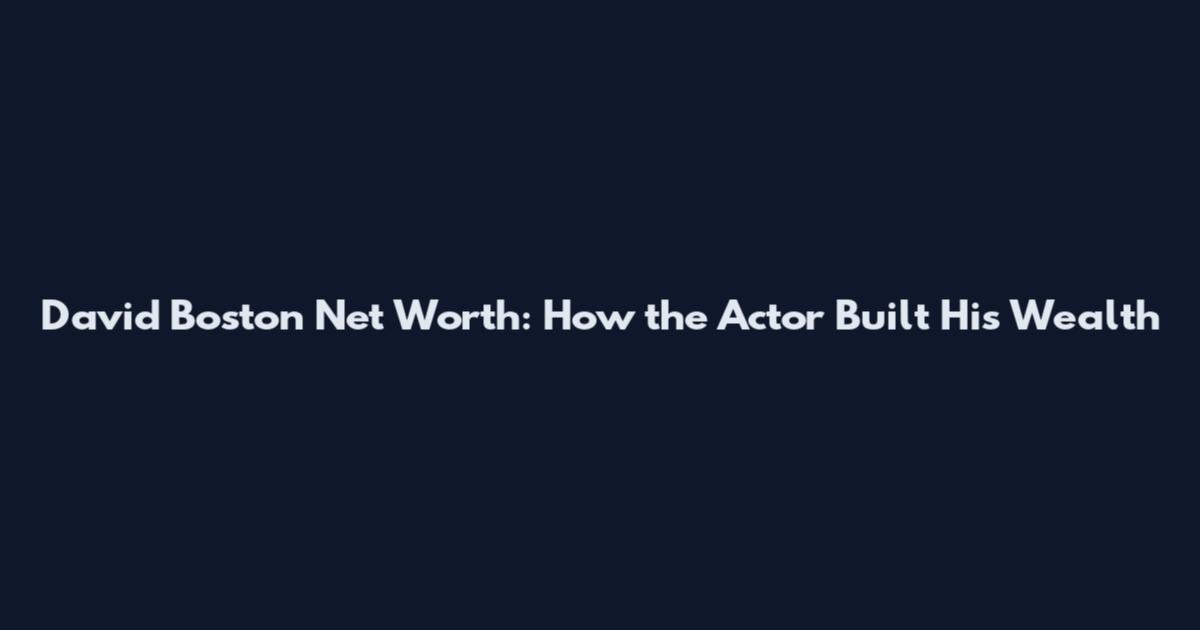 David Boston Net Worth: How the Actor Built His Wealth