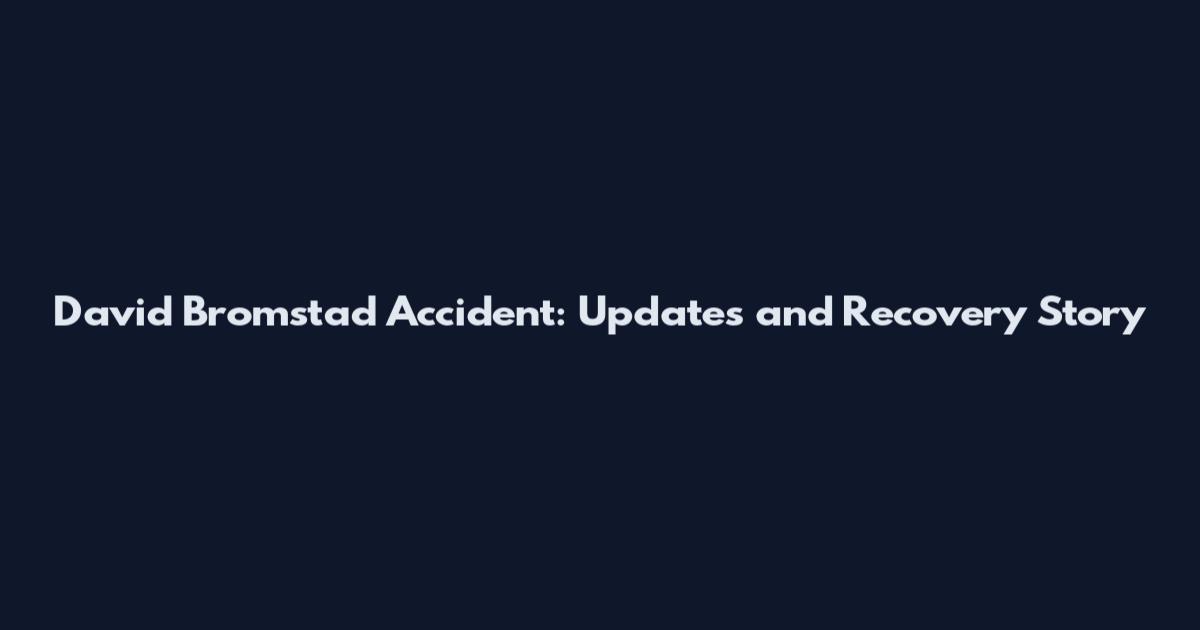 David Bromstad Accident: Updates and Recovery Story