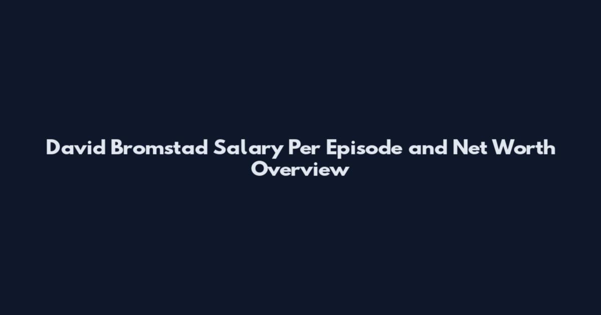 David Bromstad Salary Per Episode and Net Worth Overview