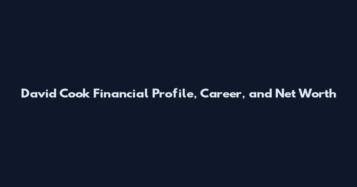 David Cook Financial Profile, Career, and Net Worth