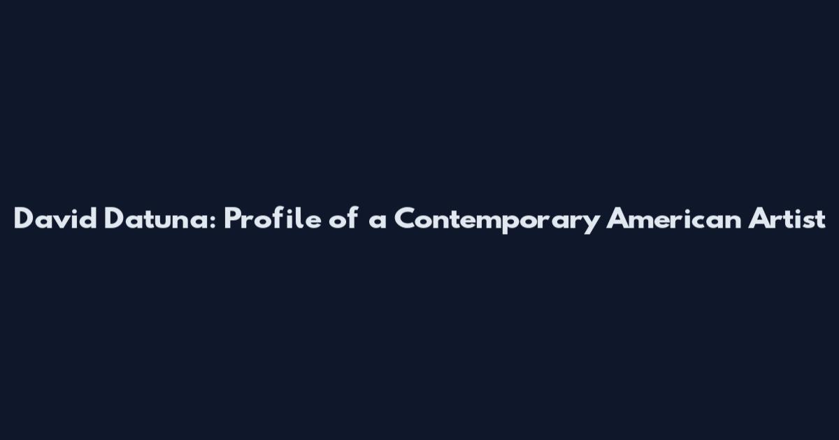 David Datuna: Profile of a Contemporary American Artist
