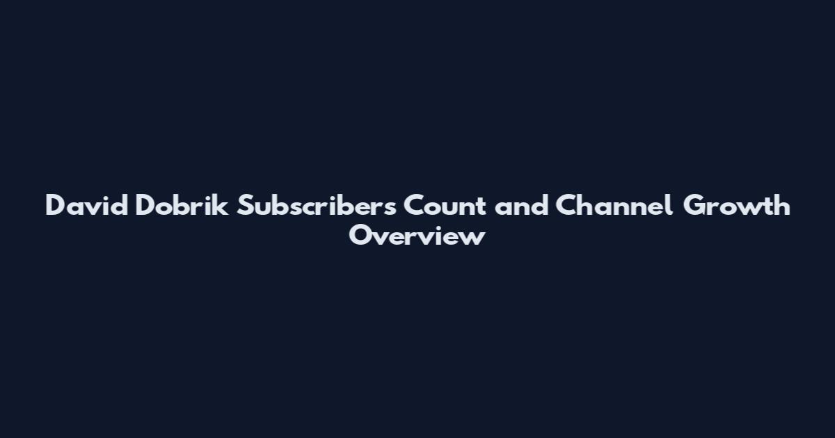 David Dobrik Subscribers Count and Channel Growth Overview