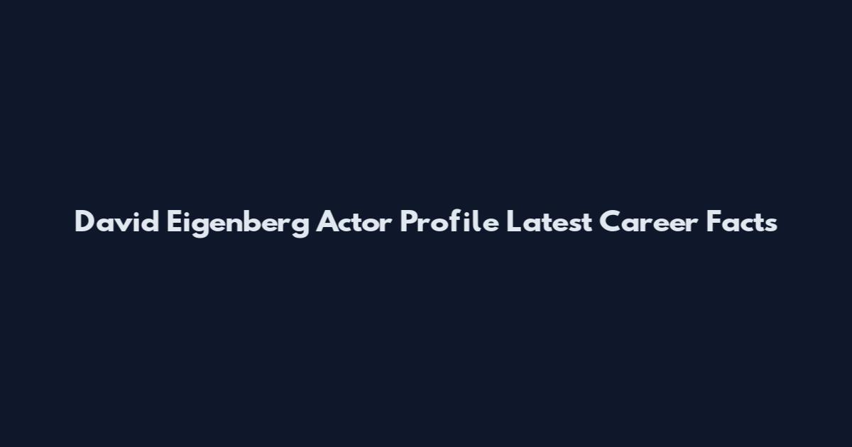 David Eigenberg Actor Profile Latest Career Facts
