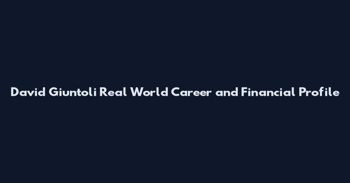David Giuntoli Real World Career and Financial Profile