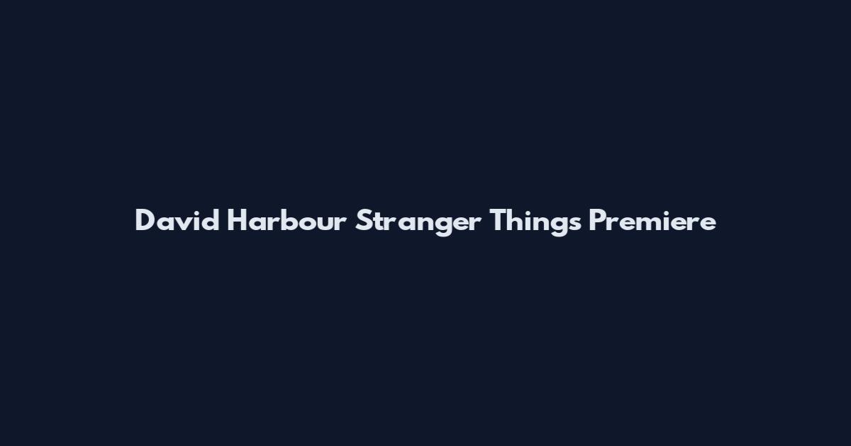 David Harbour Stranger Things Premiere