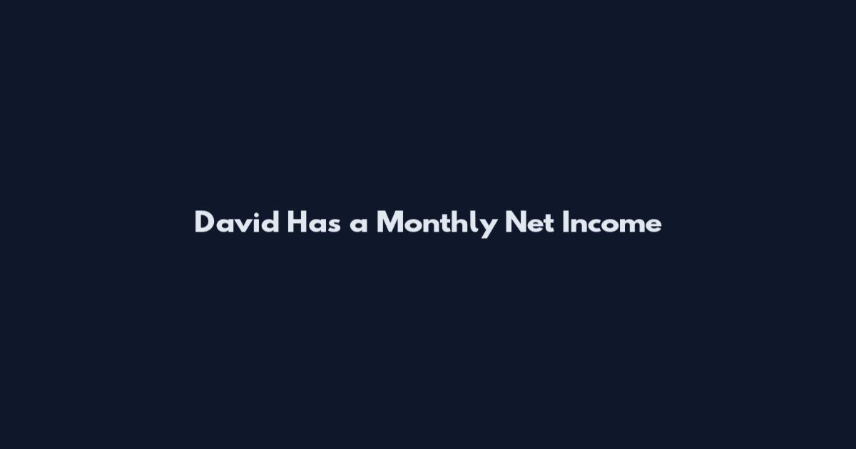 David Has a Monthly Net Income