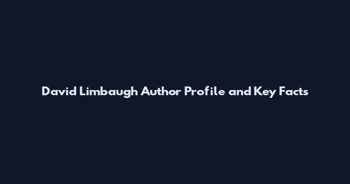 David Limbaugh Author Profile and Key Facts
