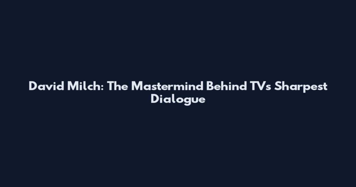 David Milch: The Mastermind Behind TV's Sharpest Dialogue