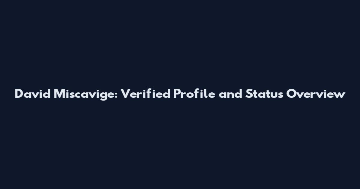 David Miscavige: Verified Profile and Status Overview