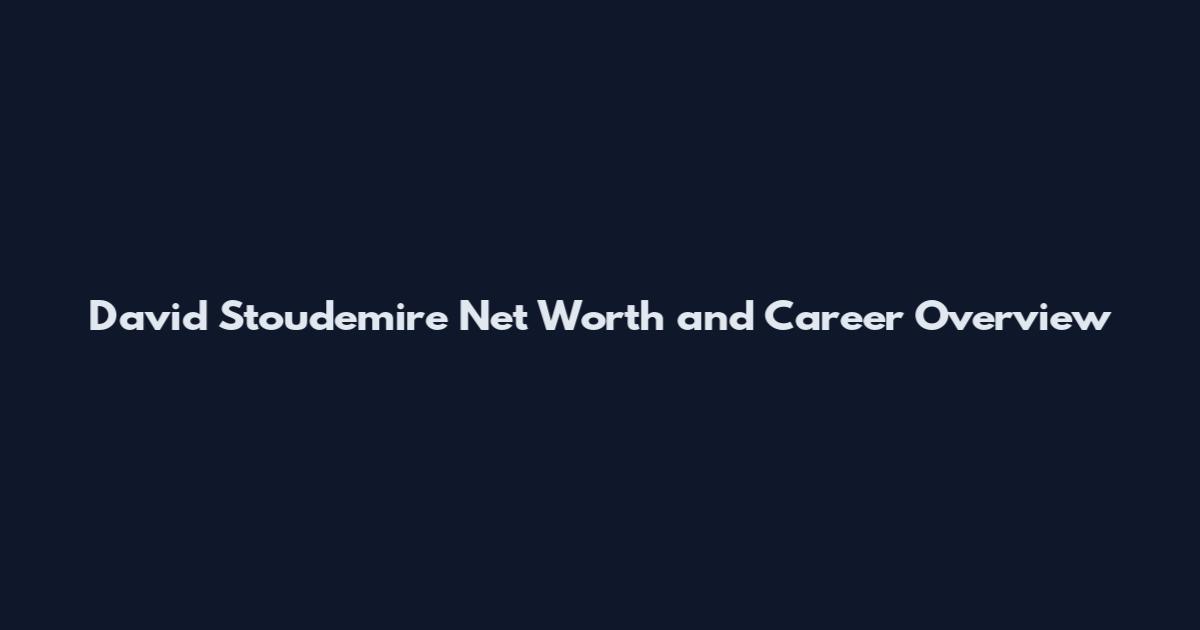 David Stoudemire Net Worth and Career Overview