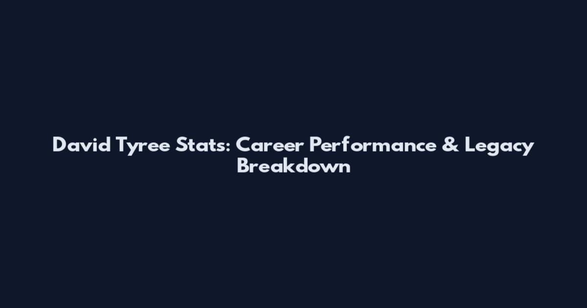 David Tyree Stats: Career Performance & Legacy Breakdown
