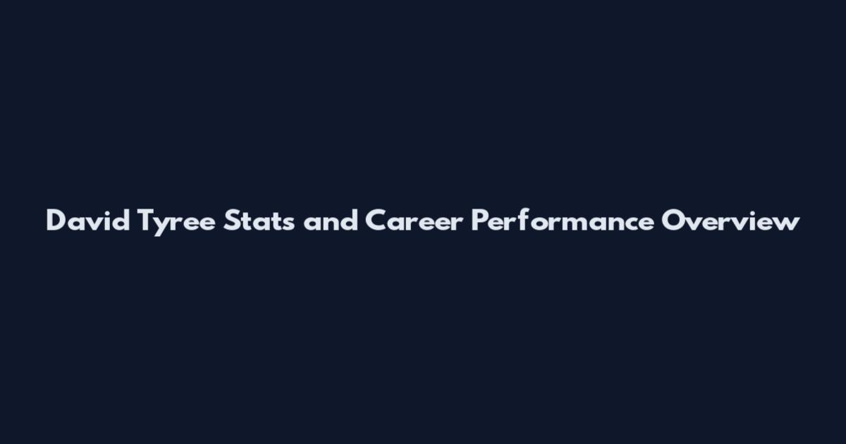 David Tyree Stats and Career Performance Overview