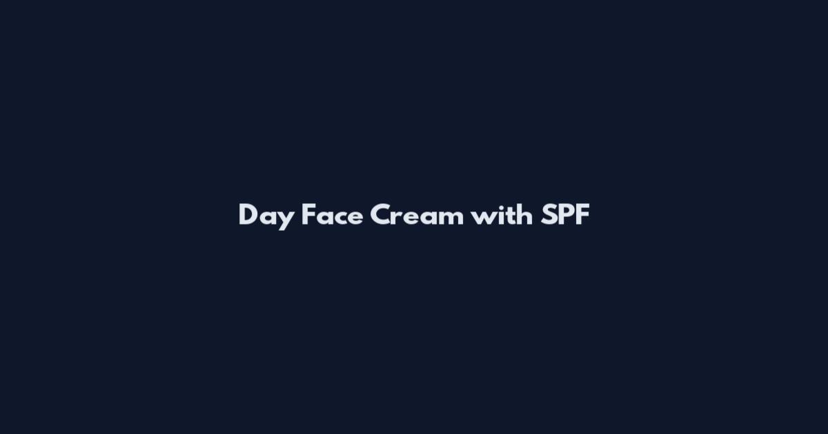 Day Face Cream with SPF