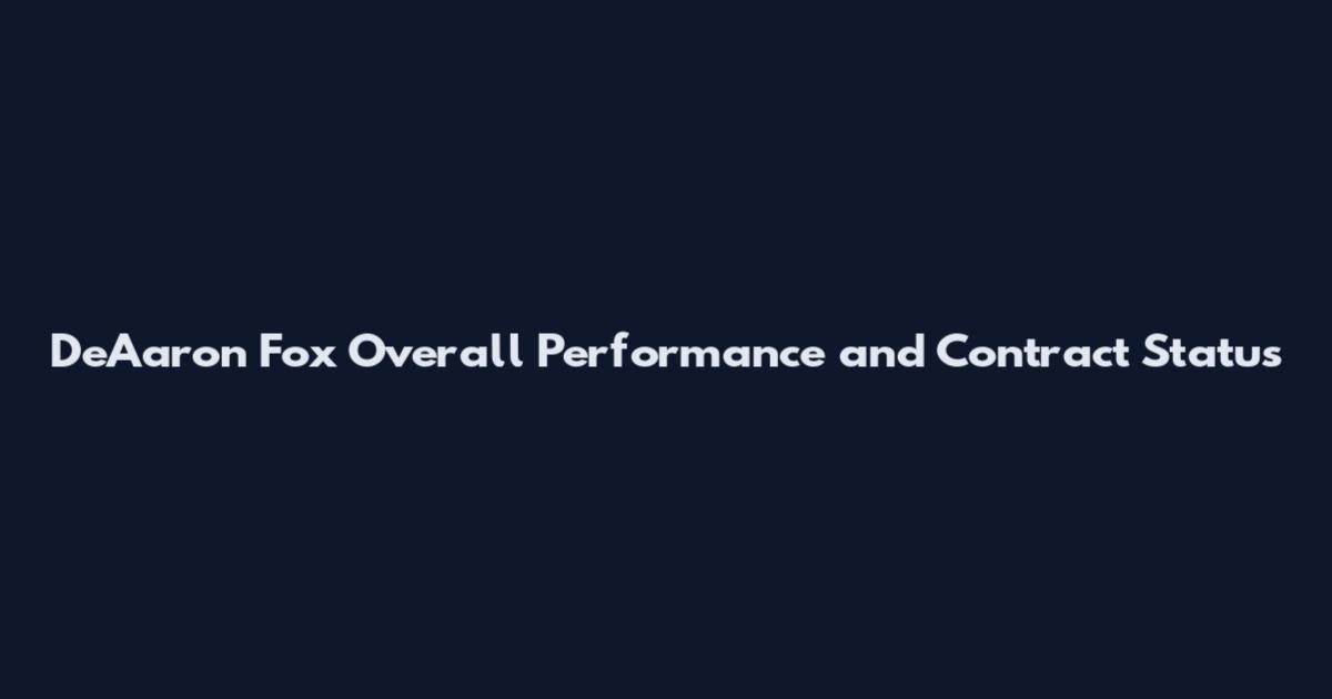 De'Aaron Fox Overall Performance and Contract Status