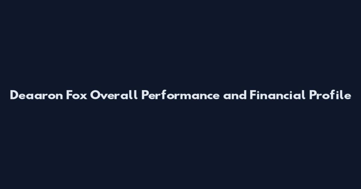 De'aaron Fox Overall Performance and Financial Profile