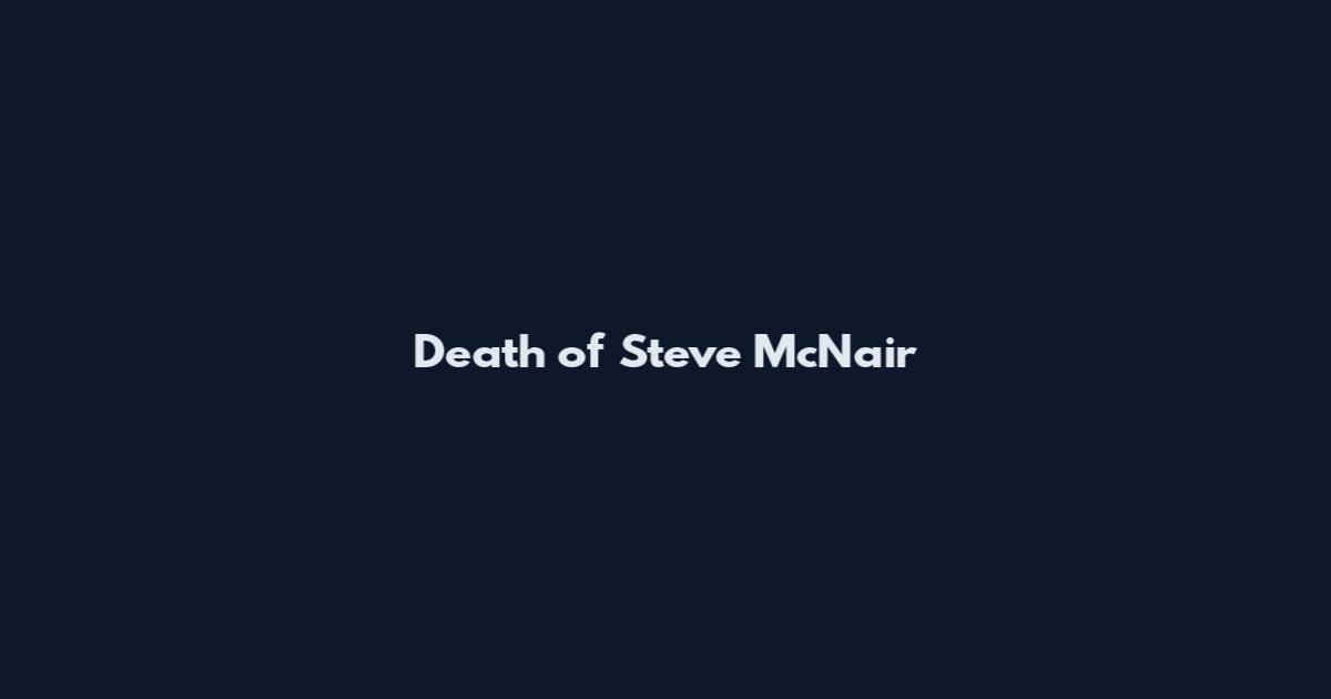 Death of Steve McNair