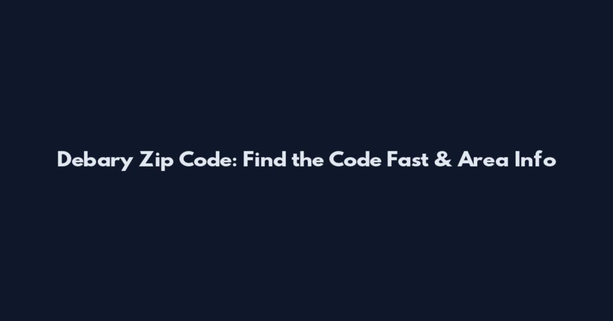 Debary Zip Code: Find the Code Fast & Area Info