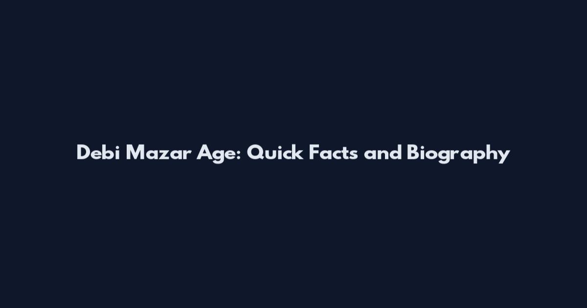 Debi Mazar Age: Quick Facts and Biography