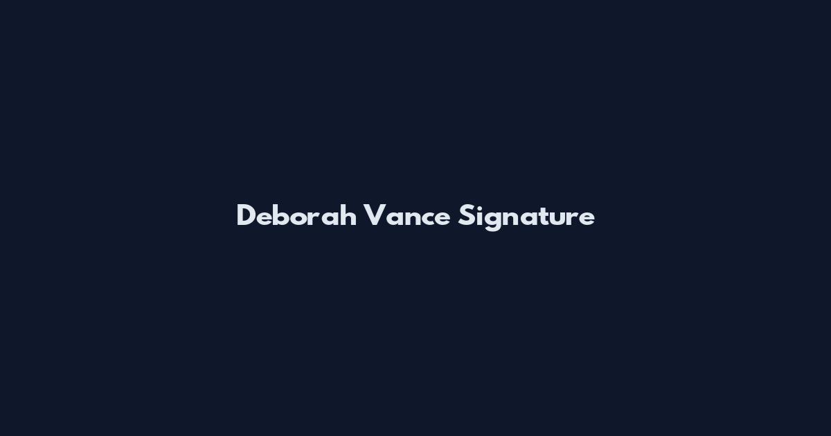 Deborah Vance Signature