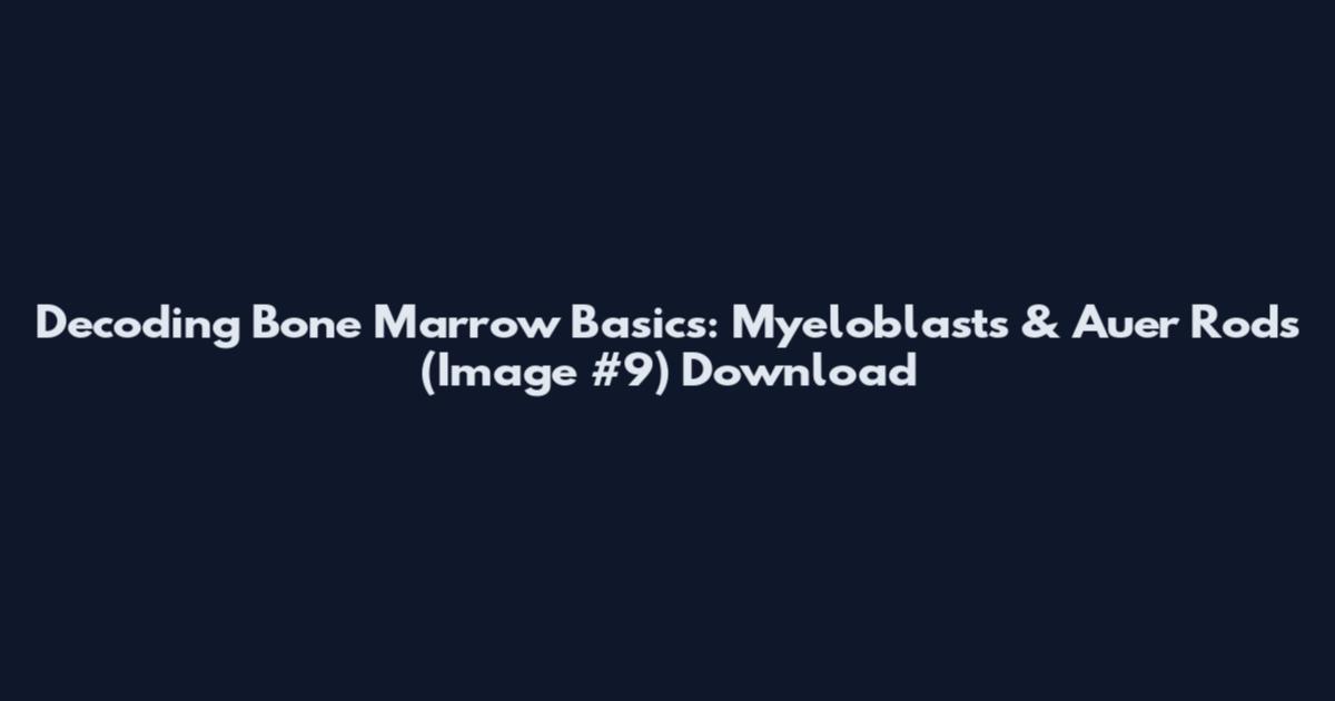 Decoding Bone Marrow Basics: Myeloblasts & Auer Rods (Image #9) Download