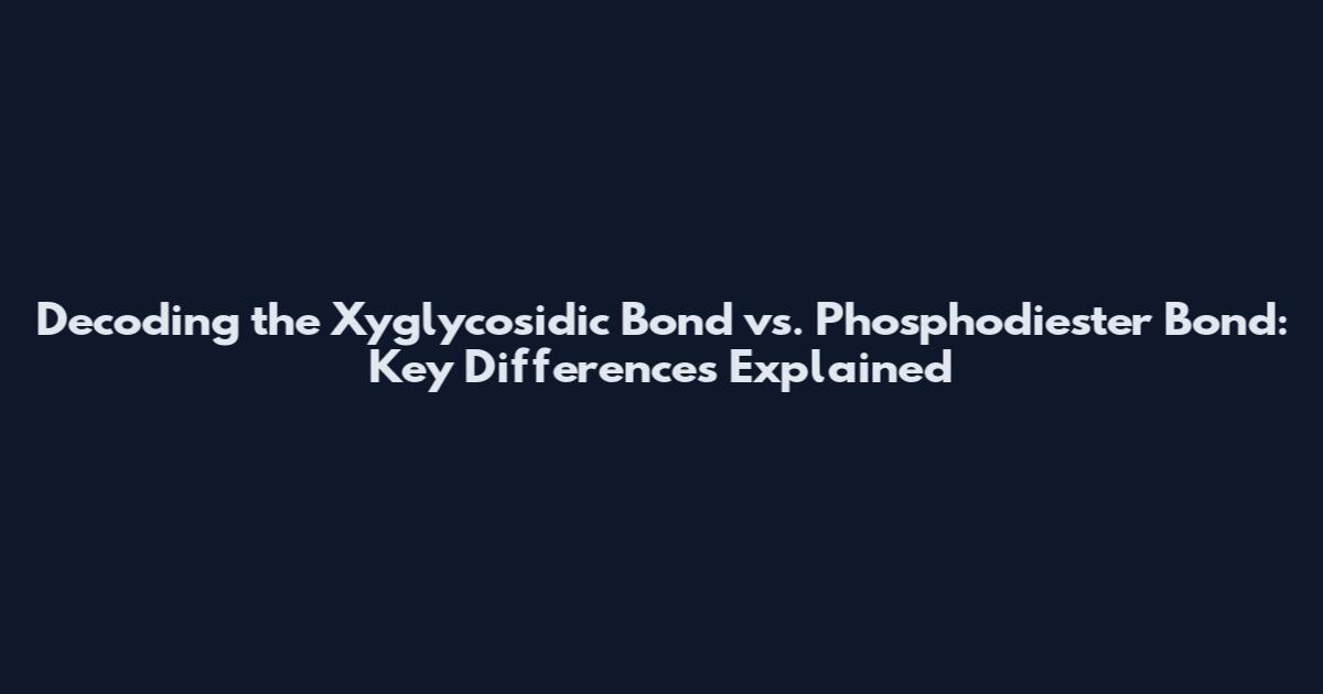 Decoding the Xyglycosidic Bond vs. Phosphodiester Bond: Key Differences Explained