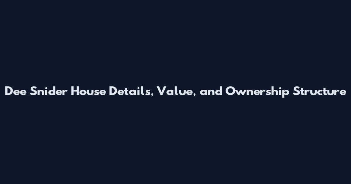 Dee Snider House Details, Value, and Ownership Structure