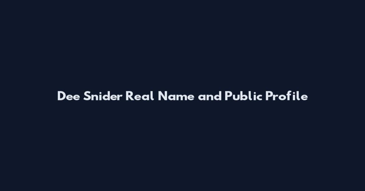 Dee Snider Real Name and Public Profile