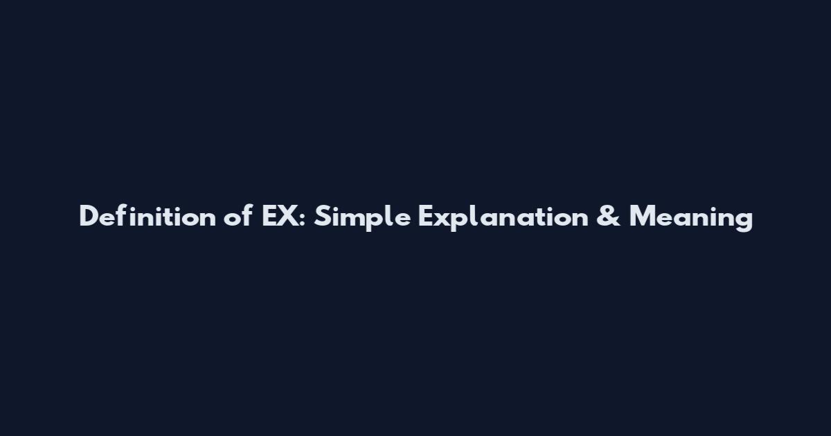 Definition of EX: Simple Explanation & Meaning