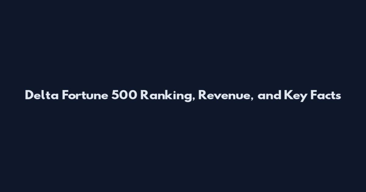 Delta Fortune 500 Ranking, Revenue, and Key Facts