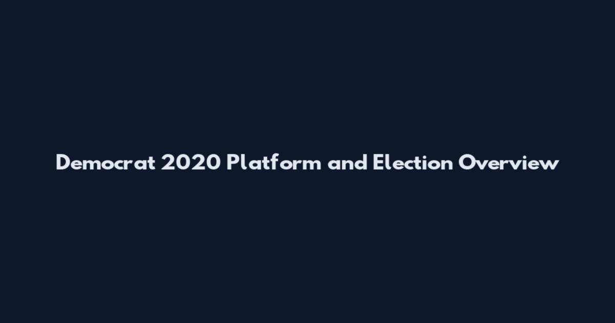 Democrat 2020 Platform and Election Overview