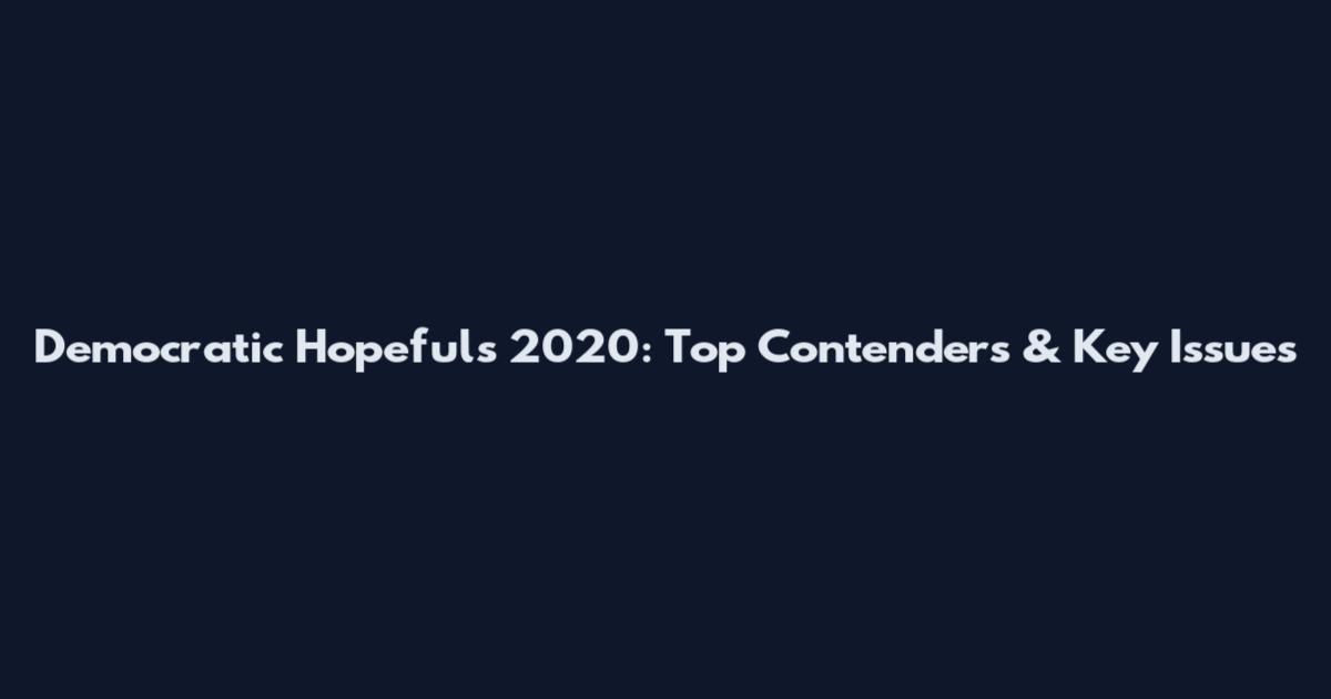 Democratic Hopefuls 2020: Top Contenders & Key Issues