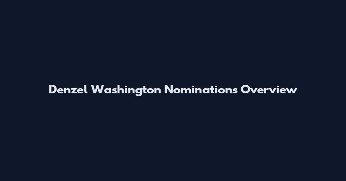 Denzel Washington Nominations Overview
