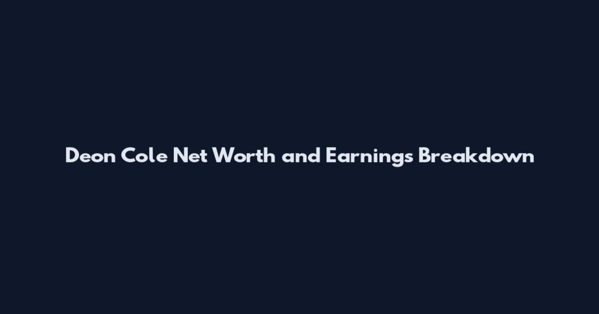 Deon Cole Net Worth and Earnings Breakdown