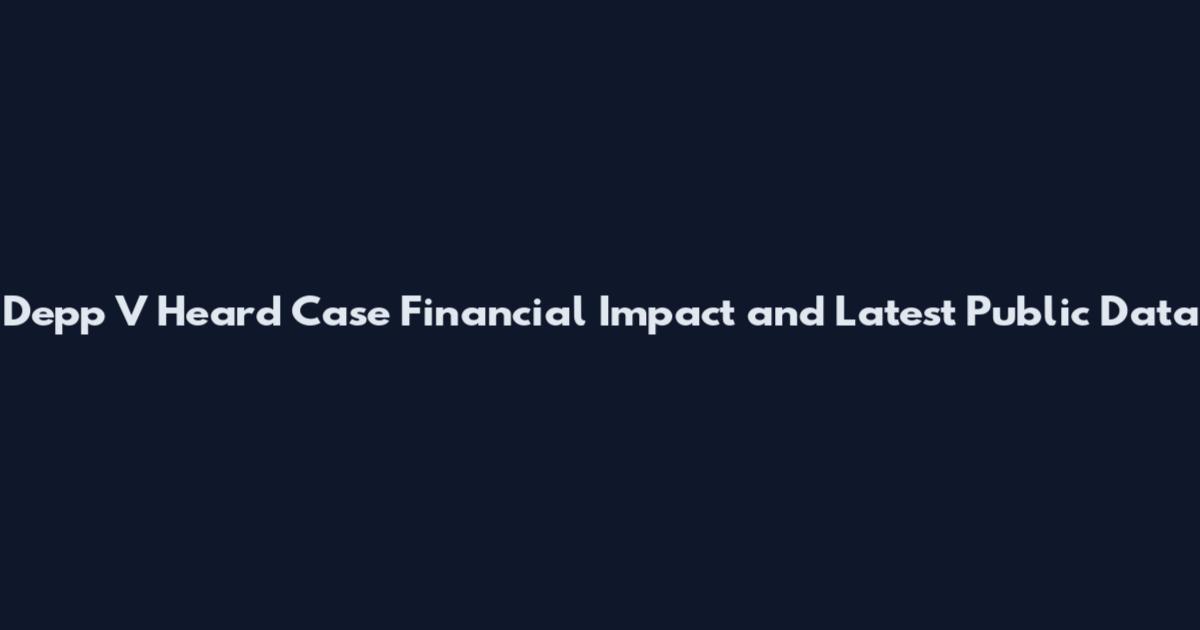 Depp V Heard Case Financial Impact and Latest Public Data