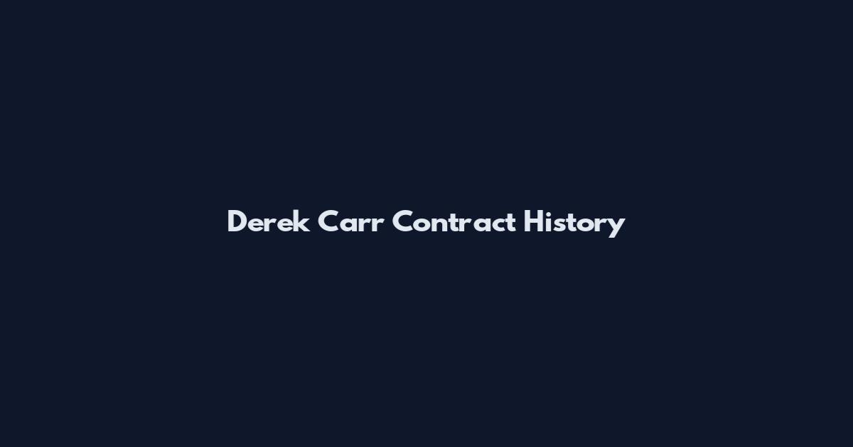 Derek Carr Contract History