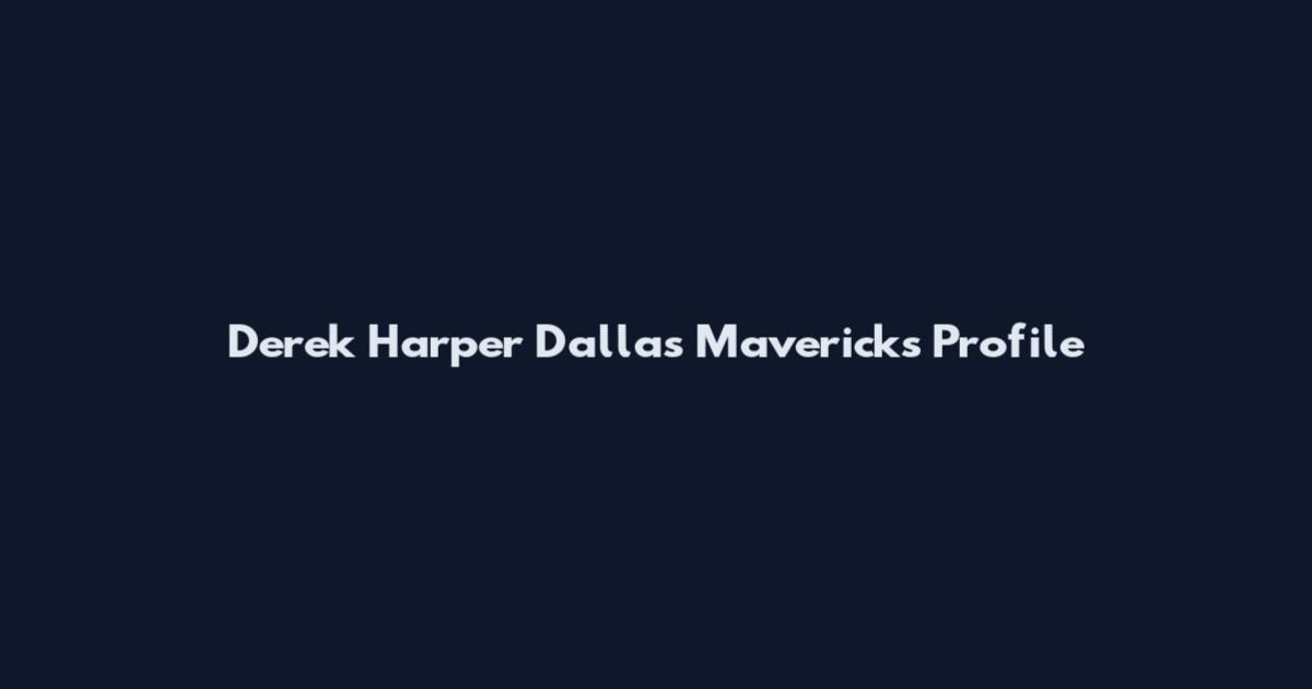Derek Harper Dallas Mavericks Profile