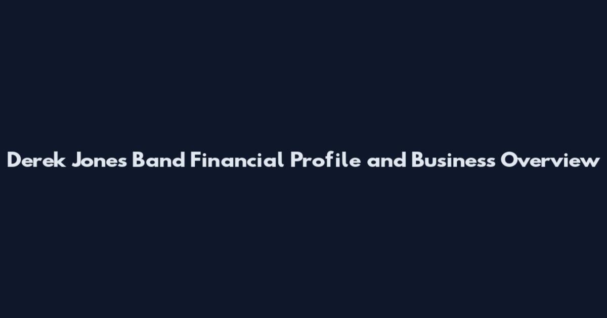 Derek Jones Band Financial Profile and Business Overview